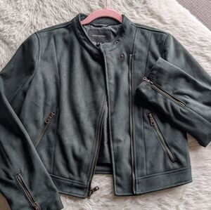 Banana Republic Forest Green Suede Moto Jacket